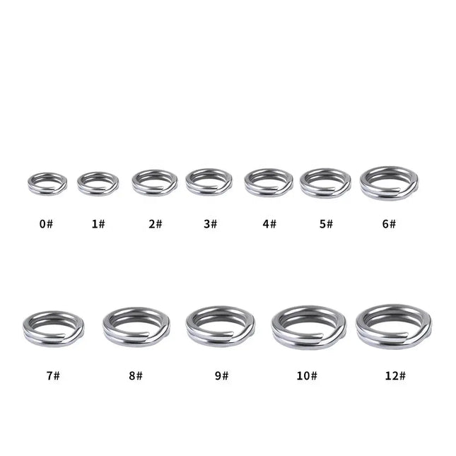 PROBEROS Fishing Split Rings 304 Stainless Steel Flattening Ring Fishing Lure Parts Accessories Double Split Ring 100pcs/bag Lureswholesale