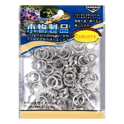 PROBEROS Fishing Split Rings 304 Stainless Steel Flattening Ring Fishing Lure Parts Accessories Double Split Ring 100pcs/bag Lureswholesale