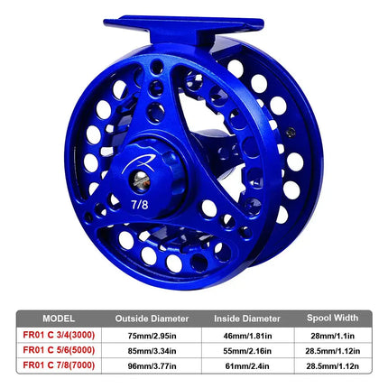 PROBEROS Fly Fishing Reel 2+1BB Large Arbor Alloy Aluminum Interchangeable Fly Reel 3/4 5/6 7/8 for Trout Fly Fishing Tackle Lureswholesale