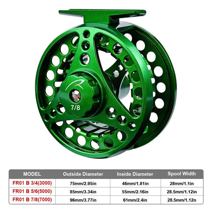 PROBEROS Fly Fishing Reel 3/4 5/6 7/8WT Fly Reel Large Arbor Aluminum Alloy Body for Trout Bass Carp Pike Panfish Lureswholesale