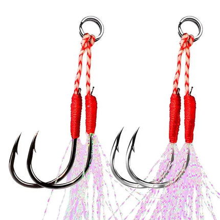 PROBEROS High Carbon Steel Double Fishing Hook Sea Fishing Assist Jigging Hooks Wholesale Lureswholesale