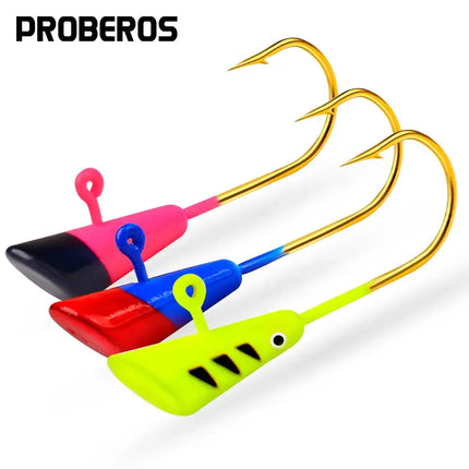 PROBEROS Jigging Head Hook 0.8g 1.8g 2.9g Fishing Jig Hook Saltwater Minnow Shad Jig Head Worm Hook Lureswholesale