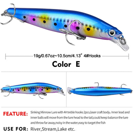 PROBEROS Minnow bait 10.5cm 19g plastic hard lure slow sink bait Bionic bait wholesale Lureswholesale