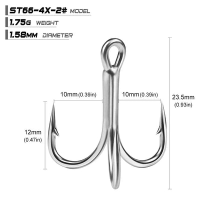 PROBEROS Super Strong 4X Treble Hook High Carbon Steel Fishing Hooks Bright Tin Hard Bait Accessaries Hook Wholesale Lureswholesale