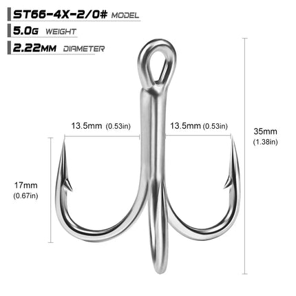 PROBEROS Super Strong 4X Treble Hook High Carbon Steel Fishing Hooks Bright Tin Hard Bait Accessaries Hook Wholesale Lureswholesale