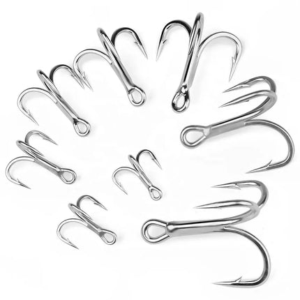 PROBEROS Treble Fishing Hooks 4X ST66 High Carbon Steel Hook 4#-5/0# High Strength Hooks Tackle 10pcs/box Lureswholesale