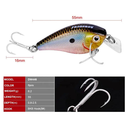 Proberos Small Rock Hard Bait Plastic Minnow Bionic bait with accessory Lureswholesale