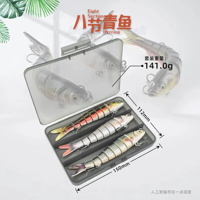 Ready To Ship Wholesale Eight segmented swimbait fishing lure kit lure bait fishing kit Lureswholesale