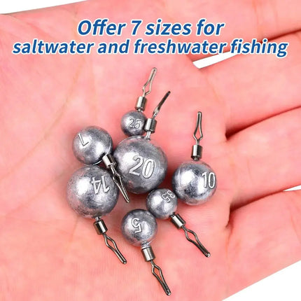 Saltwater Fishing Weights Drop Shot Weights Kit Bass Casting Fishing Sinkers Saltwater Egg Sinker Shaped Cannonball Sinker Lureswholesale