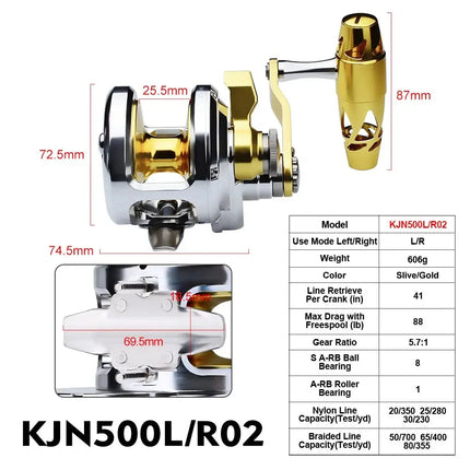 Saltwater Jigging Fishing Reel Big Game Trolling Reel CNC Jigs Fishing Wheel Boat Sea Fish Reel Wholesale OEM Lureswholesale