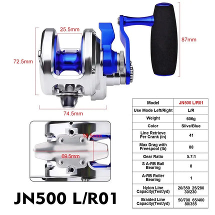 Saltwater Jigging Reel Big Game Trolling Fishing Reel CNC Jigs Fishing Wheel Levelwind Conventional Reel Wholesale Lureswholesale