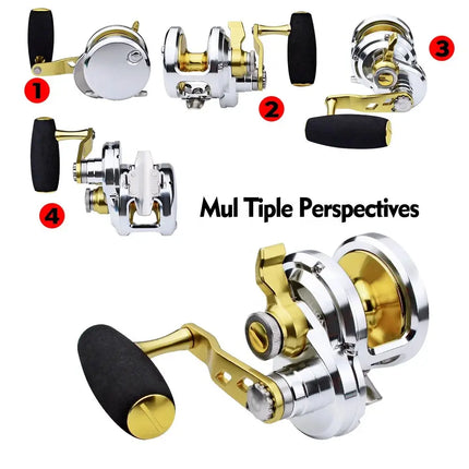 Saltwater Jigging Reel Big Game Trolling Fishing Reel CNC Jigs Fishing Wheel Levelwind Conventional Reel Wholesale Lureswholesale