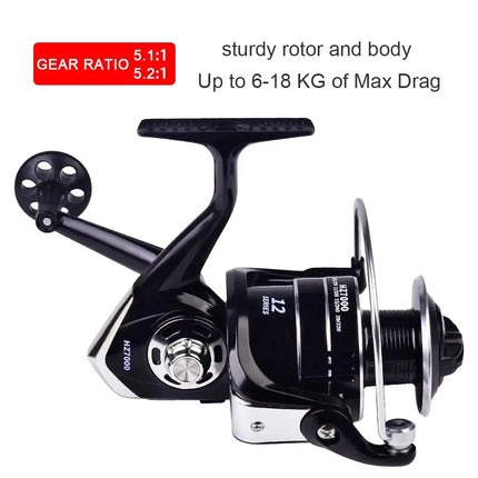 Saltwater Spinning Fishing Reels 6-18kg Max Drag Metal Spool Reel Saltwater Carp Fishing Wheel 1000-7000 Series Lureswholesale