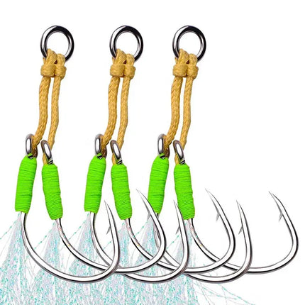 Sea Fishing hook KATUYSHA Auxiliary Hook 1/0 2/0 3/0 4/0 5/0 High Carbon Steel Jigging Assist Hook Lureswholesale