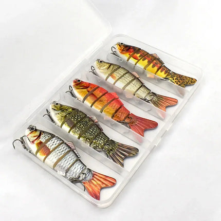 Segmented swimbait in plastic box packaging fishing bait kit wholesale ABS jointed lures Fish Lure Set Fishing Lure Kit Lureswholesale