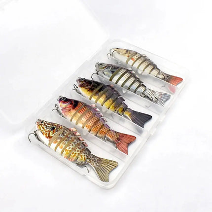 Segmented swimbait in plastic box packaging fishing bait kit wholesale ABS jointed lures Fish Lure Set Fishing Lure Kit Lureswholesale