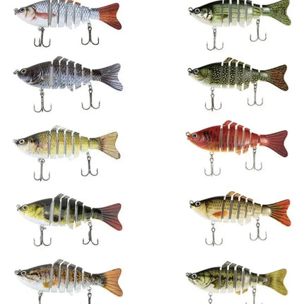 Segmented swimbait in plastic box packaging fishing lure kit sunfish wholesale ABS lures Fish Lure Set Lureswholesale