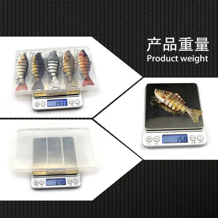 Segmented swimbait in plastic box packaging fishing lure kit sunfish wholesale ABS lures Fish Lure Set Lureswholesale