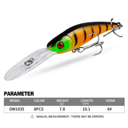 Sinking Minnow Fishing Lure 10cm 7.8g Artificial Plastic Bass Bait Crankbait with Treble Hook Wobbers Tackle Lureswholesale