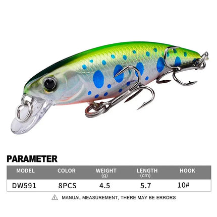 Sinking Minnow Fishing Lure 5.7cm 4.5g Plastic Hard Bait Crankbait Bass Wobblers Fishing Tackle Lureswholesale