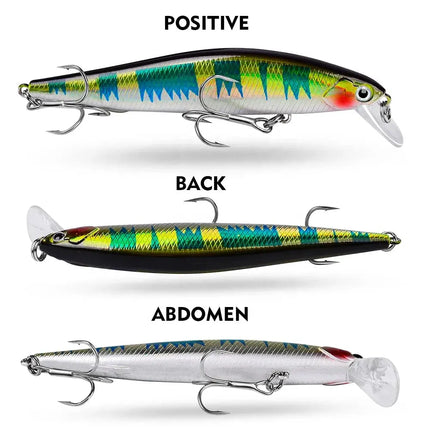 Sinking Minnow Fishing Lure 6cm 7.5cm 9cm 11cm Artificial Wobbers Plastic Hard Bassbait With Treble Hook Lureswholesale