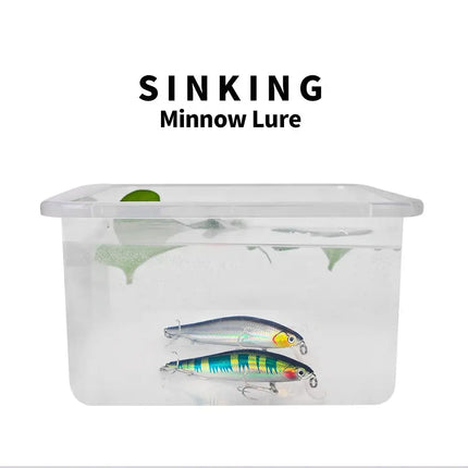 Sinking Minnow Fishing Lure 6cm 7.5cm 9cm 11cm Artificial Wobbers Plastic Hard Bassbait With Treble Hook Lureswholesale