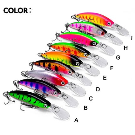 Sinking Minnow Fishing Lure 7cm 5.5g Plastic Hard Bass Bait Crank Wobblers Fishing Tackle Supplies Lureswholesale