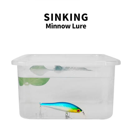 Sinking Minnow Fishing Lure 9.8cm 11.5g Pike Artificial Wobbers Hard Plastic Crank Bait With Treble Hook Lureswholesale