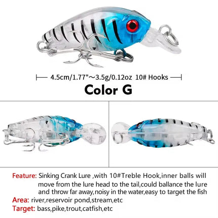 Sinking Minnow Fishing Lure Mini Crank Bass Bait Wobblers Hard Crankbait Fishing Tackle Lureswholesale