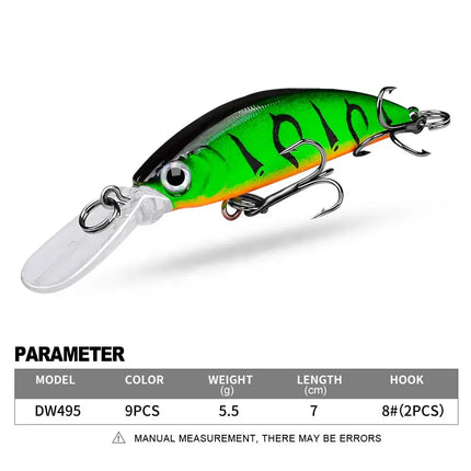 Sinking Minnow Lure ABS 7cm 5.5g Artificial Hard Plastic Jerkbait Sea Fishing Minnow Fishing Lure Bait Lureswholesale