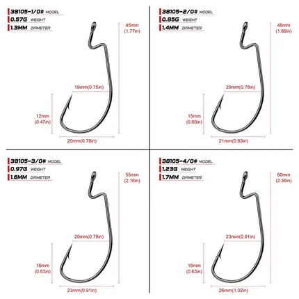 Soft Bait Worm Hooks Crank Single Hook High Carbon Steel Jig Big Fishhooks Lure Jerk Fishing Hook Lureswholesale