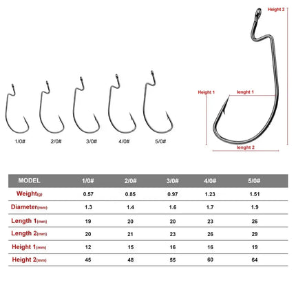 Soft Bait Worm Hooks Crank Single Hook High Carbon Steel Jig Big Fishhooks Lure Jerk Fishing Hook Lureswholesale