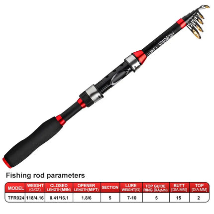 Spinning Telescopic Fishing Rod and Reel Combo Kit Set with Line Lures Hooks Reel and Carry Bag Fishing Tackle Lureswholesale