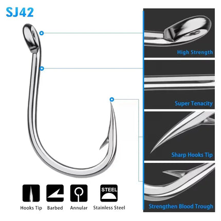 Stainless Steel Fishing Hook Saltwater Jigging Hook Fishhook Jig Bait Assist Hook Wholesale Lureswholesale