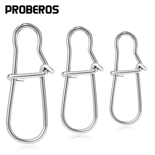 Stainless Steel Fishing Snap Swivel Hooked Snap Pin Fastlock Clip Accessories Tackle for Lure Hook Wholesale Lureswholesale