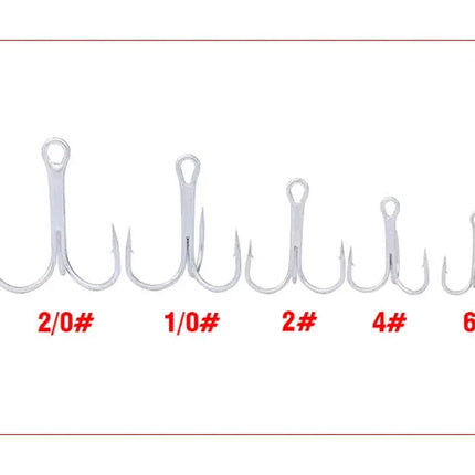 Strong High Carbon Steel Round Bend Treble Hooks Standard Strength Hook Fishing Tackle Lureswholesale