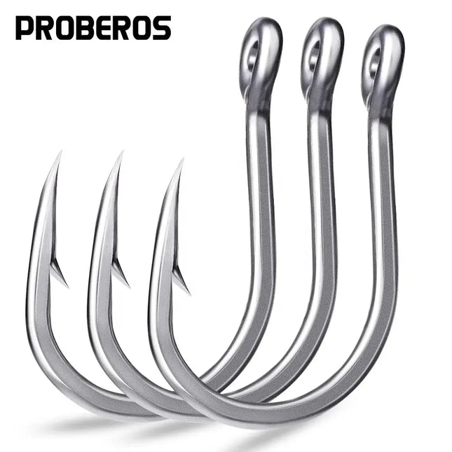 Strong Stainless Steel Fishing Hook Saltwater Single Hooks Sea Jigging Fishhook High Strength Big Hook Wholesale Lureswholesale