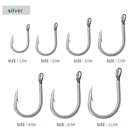 Strong Stainless Steel Fishing Hook Saltwater Single Hooks Sea Jigging Fishhook High Strength Big Hook Wholesale Lureswholesale