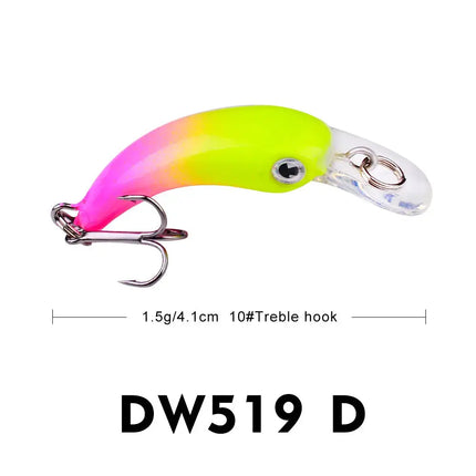 Submerged Minnow 1.5g/4.1cm Luya bait Freshwater bait white-striped bass all eat bait DW519 Lureswholesale