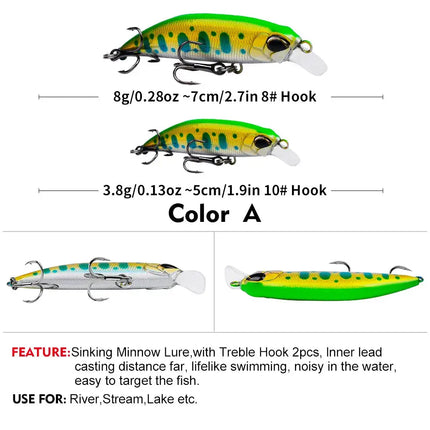 Submerged Minoluya bait 5cm 7cm plastic bait bionic hard bait freshwater sea fishing bass beak lure Lureswholesale