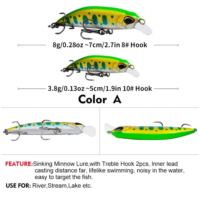 Submerged Minoluya bait 5cm 7cm plastic bait bionic hard bait freshwater sea fishing bass beak lure Lureswholesale