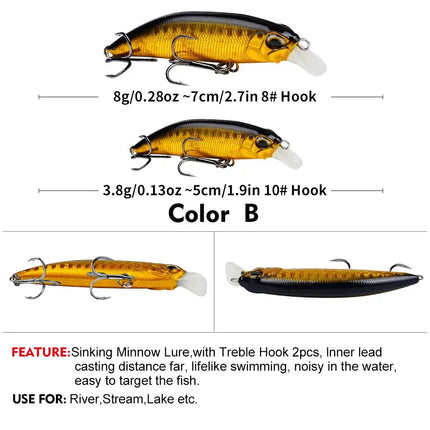 Submerged Minoluya bait 5cm 7cm plastic bait bionic hard bait freshwater sea fishing bass beak lure Lureswholesale