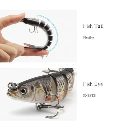 Super Flexible Action High Quality ABS Hard Plastic 8 Segments 142mm 27g Jointed Swim bait Action Multi Jointed Fishing Lures Lureswholesale