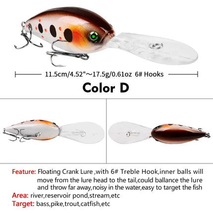 Top water Floating Crankbait 11cm 18g Pike Fishing Lures for Bass Fishing Tackle Swimbait Lureswholesale