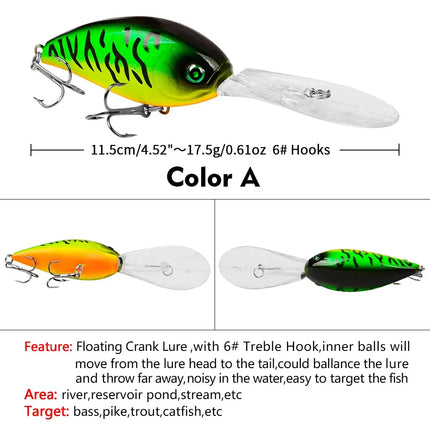 Top water Floating Crankbait 11cm 18g Pike Fishing Lures for Bass Fishing Tackle Swimbait Lureswholesale