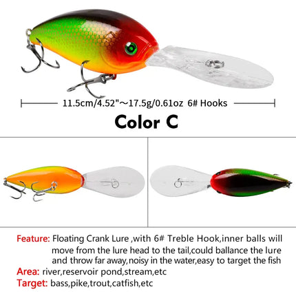 Top water Floating Crankbait 11cm 18g Pike Fishing Lures for Bass Fishing Tackle Swimbait Lureswholesale