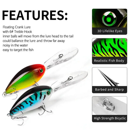 Top water Floating Crankbait 11cm 18g Pike Fishing Lures for Bass Fishing Tackle Swimbait Lureswholesale