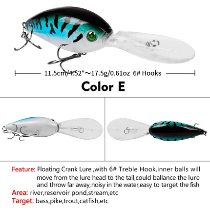 Top water Floating Crankbait 11cm 18g Pike Fishing Lures for Bass Fishing Tackle Swimbait Lureswholesale