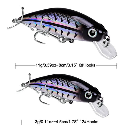 Topwater Fishing Minnow Lure 11g/3g Small Fat Plastic Crankbait Propeller Artificial Bait Lureswholesale