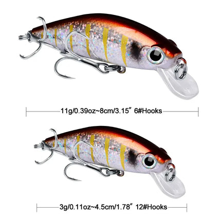 Topwater Fishing Minnow Lure 11g/3g Small Fat Plastic Crankbait Propeller Artificial Bait Lureswholesale